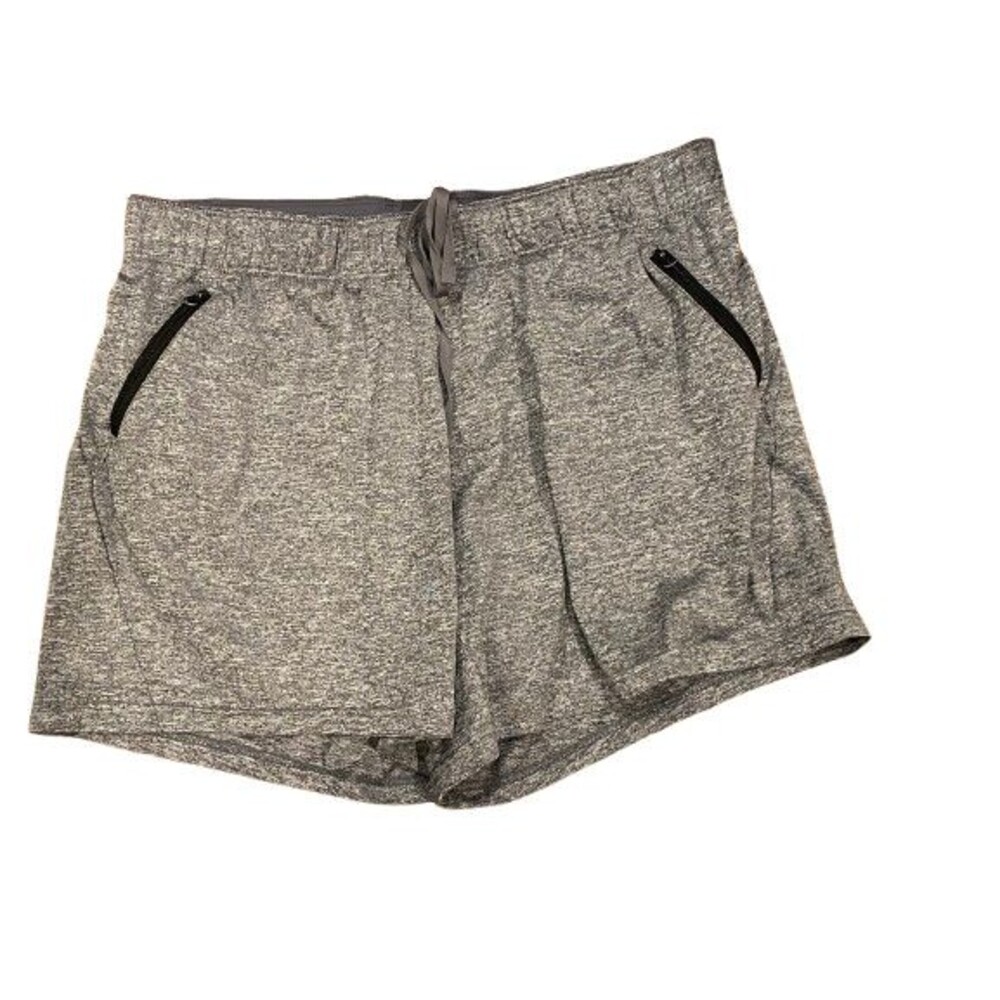 Women's Large Athletic Shorts Liberty Pro Zippered pockets Gray Drawstring waist
